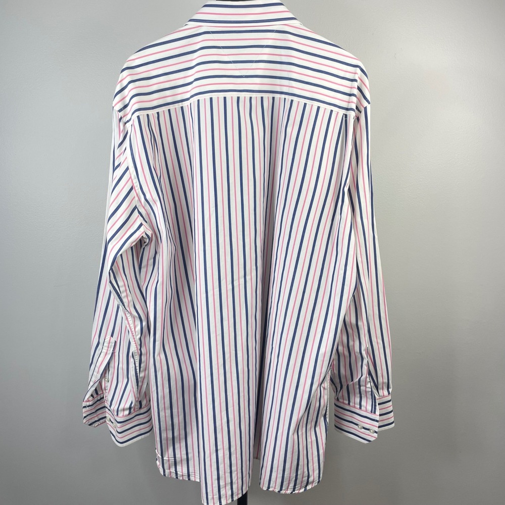 Tommy‎ Hilfiger Mens XXL Custom Fit Striped Button Down Shirt Pink Blue White - Picture 3 of 11